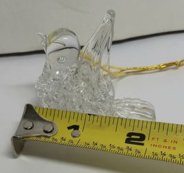 Vintage Turtle Dove Spun Glass Christmas Ornament. #1 Thumbnail
