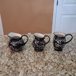 Temptation  Mini Black Floral Laced Design Pitcher Set  Yorktown And Staples Area 