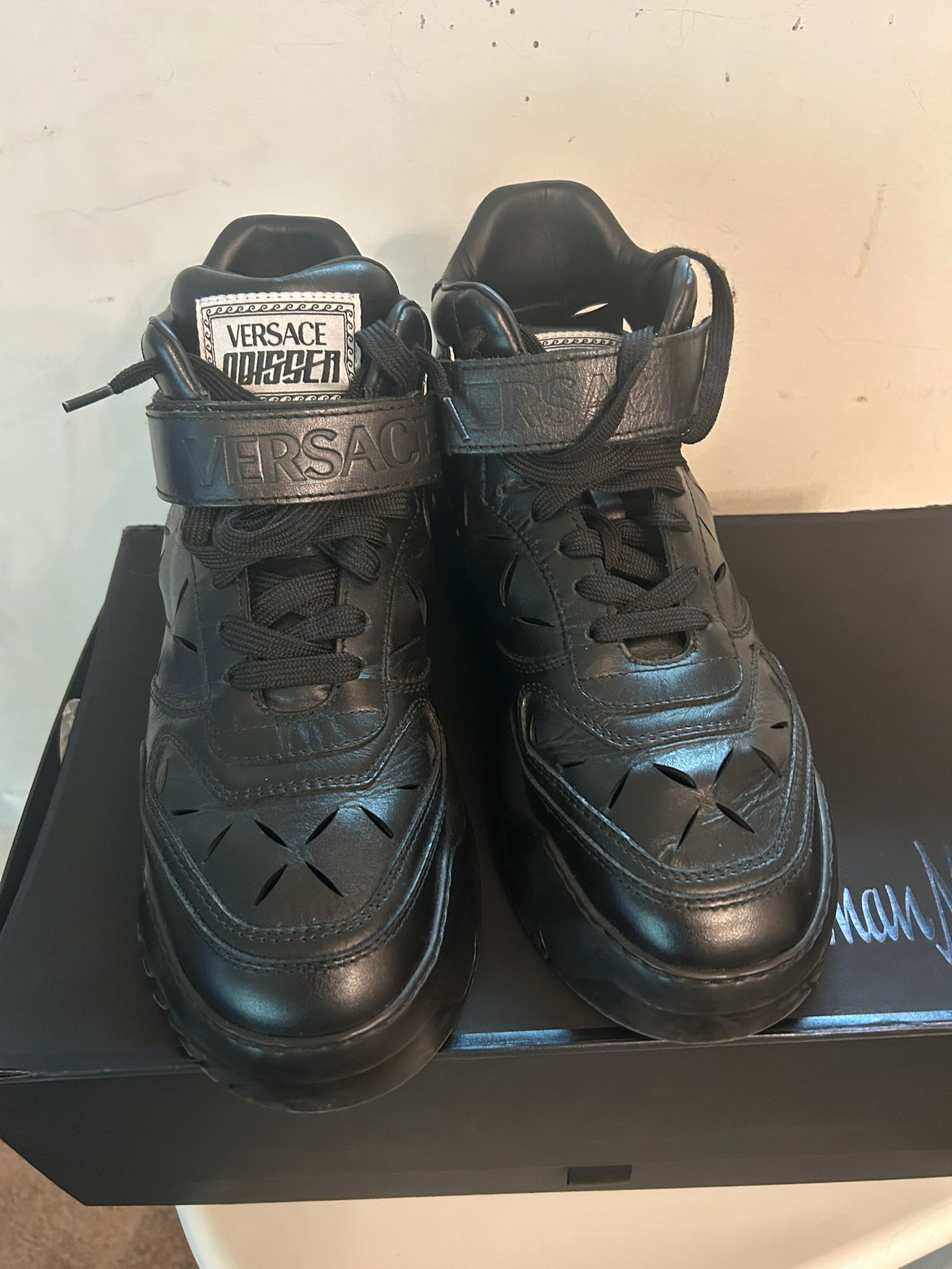 Versace Odissea Black Sneakers - Size 10