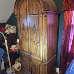 Beautiful Wood Ornate  Armoire 
