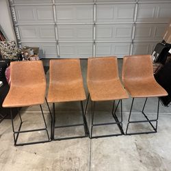 OSP Home Furnishings Nash 26 in. Counter Stool Faux Leather (Set of 4) H 39in, W 19in, D 21.25 in