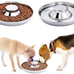 Stainless Steel Puppy Bowls, Set of 2 Puppy Feeder 