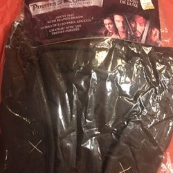 PIRATES OF THE CARIBBEAN ADULT HAT/BRAIDED BEADS 