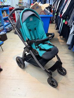 Peg Perego Baby Stroller Teal and Gray