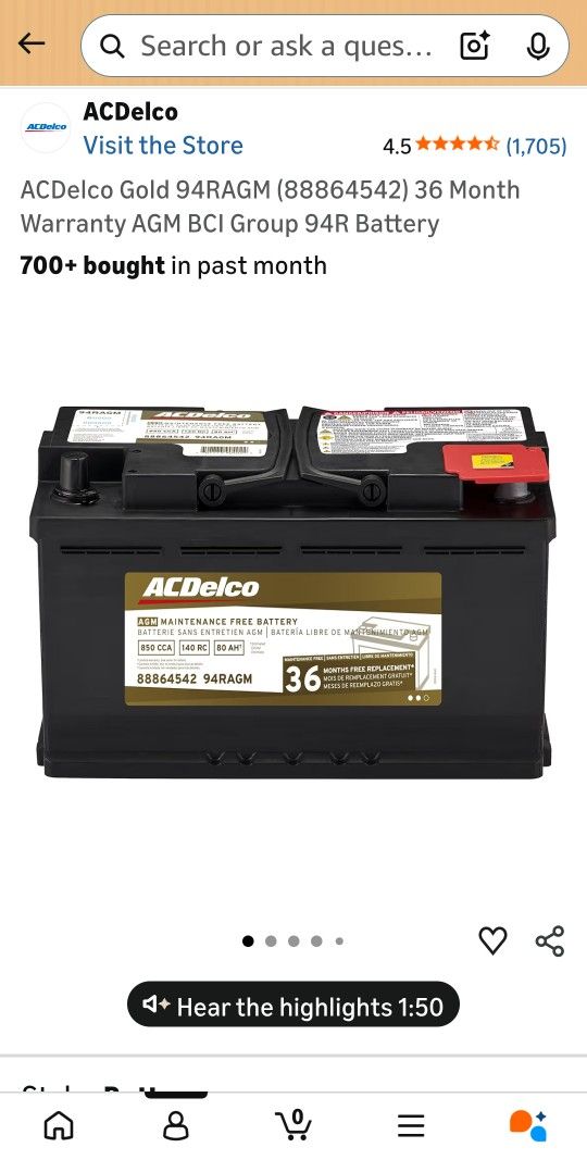Brand new ACDelco Gold 94RAGM ((contact info removed)2) -- Never installed