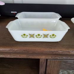 Fire King Vintage Anchor Hocking #441  Meadow Green Loaf Dish