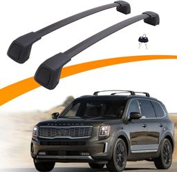 Roof Rack Cross Bars Fit for 2019-2024 Kia Telluride S SX SX-P EX Lockable Crossbars for Ski Kayak Bike Basket

