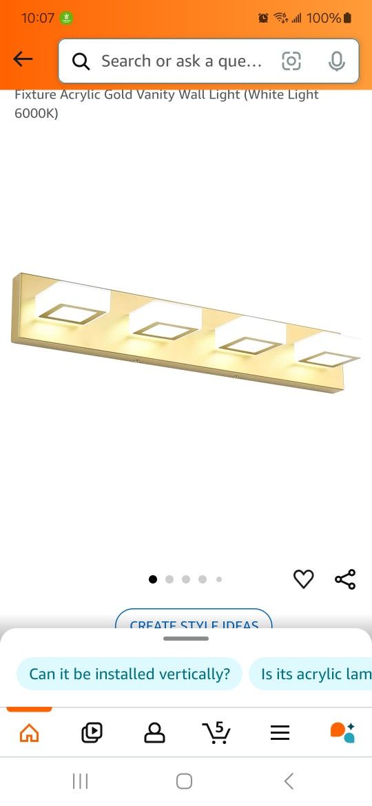 Ralbay LED Modern Bathroom Vanity Light Gold 26in New