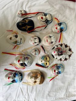 Porcelain masks - French, clown, lady, fashion