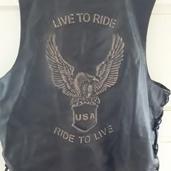 Xelement Size 3x Men's Brown Leather Vest Very Good Condition!