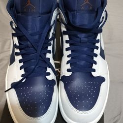 Men's Jordan 1 Mid Blue Size 14
