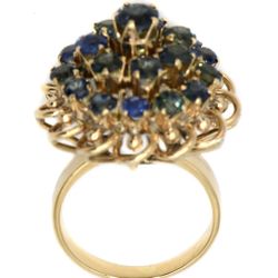 Antique Gold 14k Sapphire Natural Ring Size 7