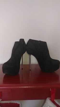 Steel heel ankle booties