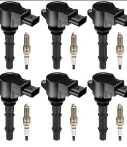 Ignition Coil Pack UF535 and Iridium Spark Plug 95983 Compatible Mercedes Dodge  Set of 6