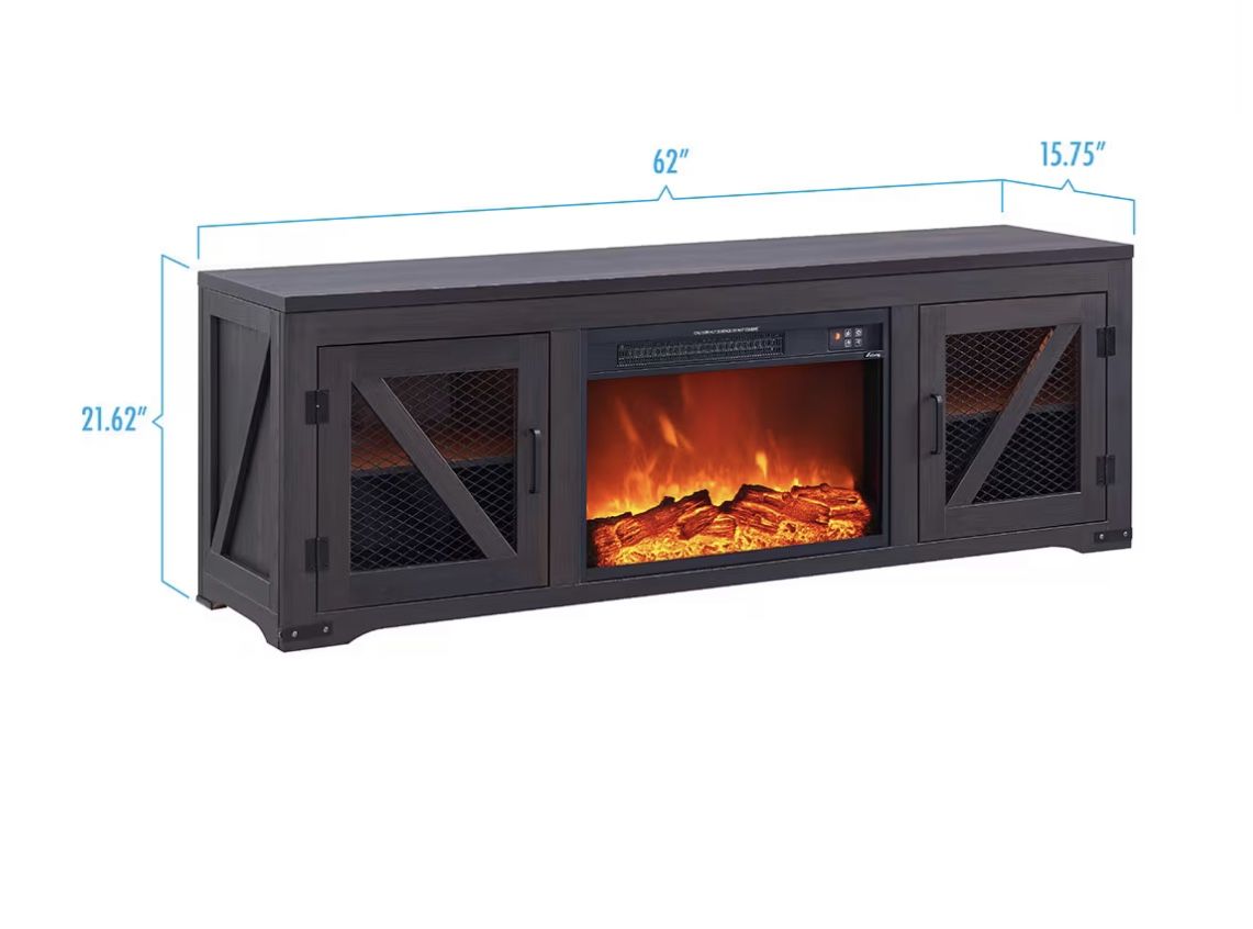 Ashton Unfold 62" TV Stand with Fireplace