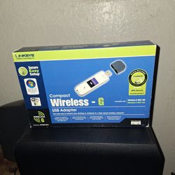 Linksys USB WiFi Adapter Wireless G Model WUSB54GC - New Open Box