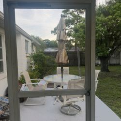 Ourdoor Table & Umbrella 