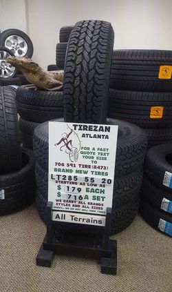 LT 285 55 20 AT BRAND NEW TIRE TIRES $179 EACH $716 SET