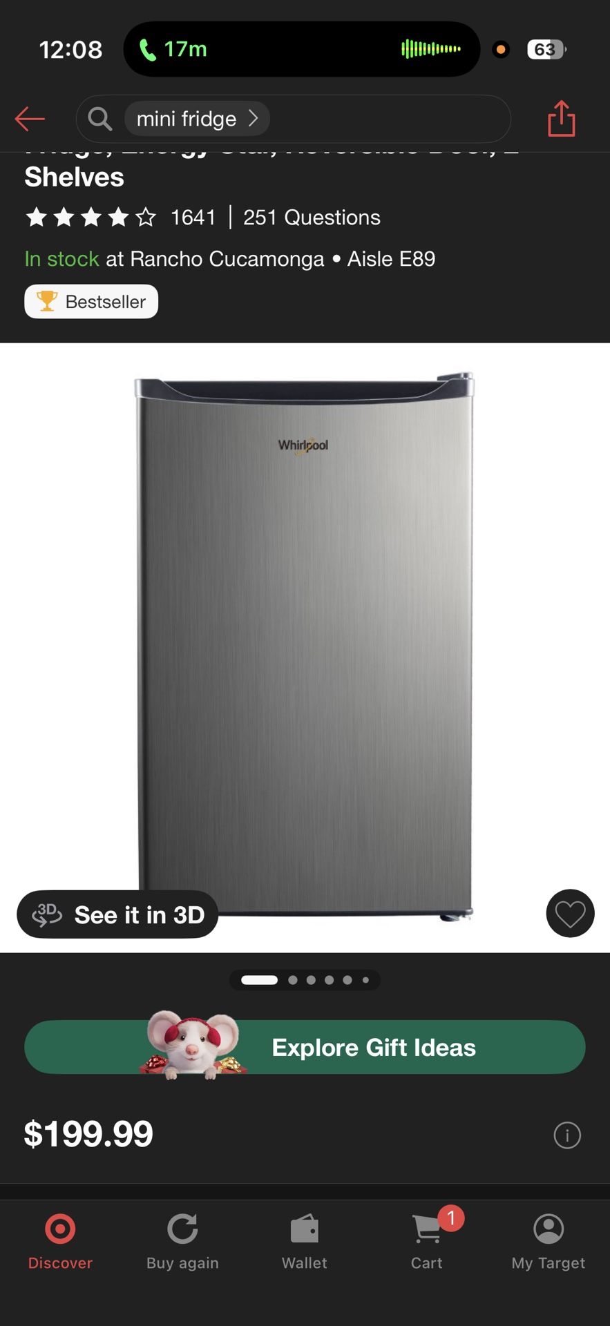 Whirlpool Mini Fridge Like New 