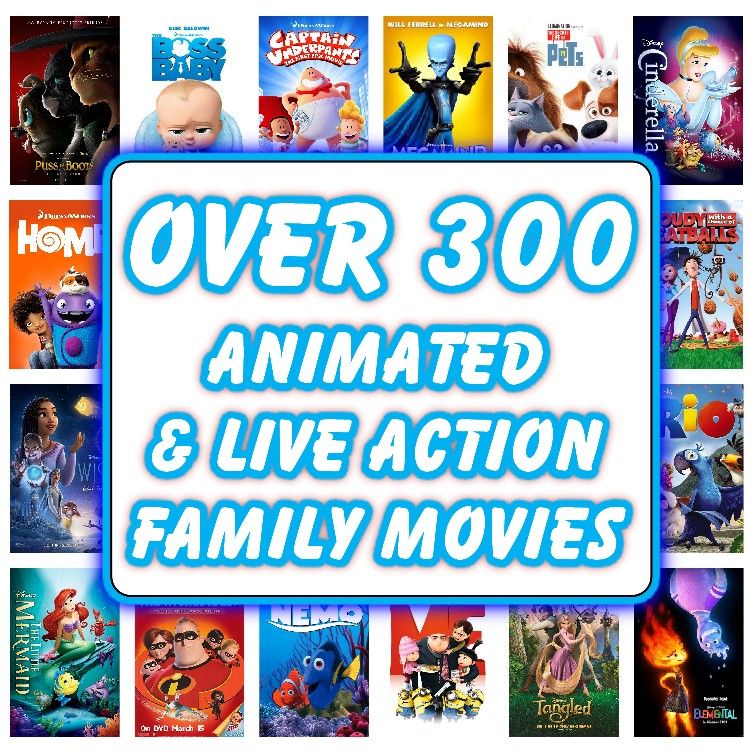 300 Kids Movie Collection - Animated and Live Action Movies On 256GB USB