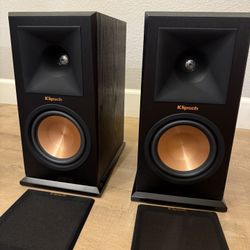 Mint Klipsch RP 160M PAIR (2) Black Ebony Shelf Boxes 400 Watts RP 160M