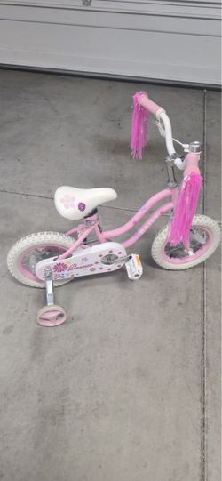 Kids Girls 12" Bike with Training Wheels - Pink “Daisy”