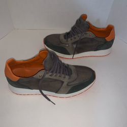 Magnanni 16869 Suede Leather Low-Top Sneakers Grey Orange Eu 45 - US 12