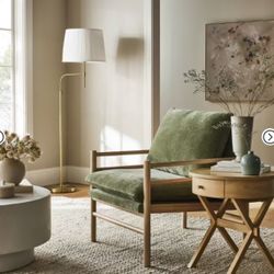 DOWEL VELVET ARMCHAIR GREEN THRESHOLD STUDIO POLYESTER UPHOLSTERY WOOd spot clean living furniture