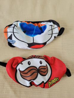Tony the Tiger and Mr Pringles face coverings
