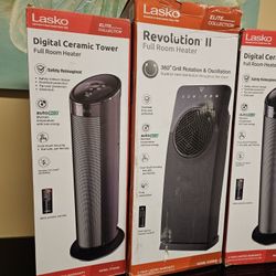 GET READY FOR THIS WINTER LASKO HEATERS CERAMIC TOWER ECONOMIC ENERGY SAVER INCLUDING REMOTE CONTROL FOR FULL SIZE ROOM IF SOMEBODY INTERESTED PLEASE 