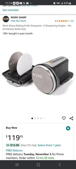 Work Sharp Rolling Knife Sharpener- 4 Sharpening Angles - For All Kitchen Knife Sets