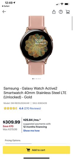 Samsung Galaxy Watch Active 2 40mm Stainless Steal Lte