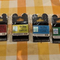 Disney Pin * WDI 2010 ID Badge Lenticular Haunted Mansion Phineas, Gus, Ezra and Madame Leotta LE 300