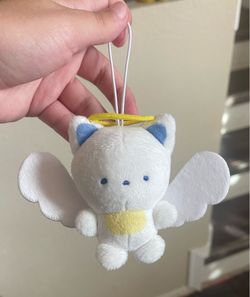 Small white angel animal keychain 3.5 inch