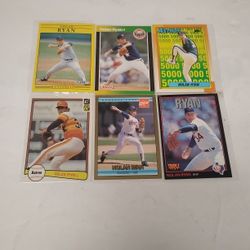 Lot Of 6 Old Nolan Ryan Baseball Cards - In Very Good Condition 