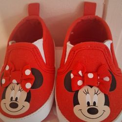 Infant Minnie Mouse Shoes Size 0-3 Months