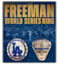 Freddie Freeman World Series Dodgers Ring SGA 9/15/2025