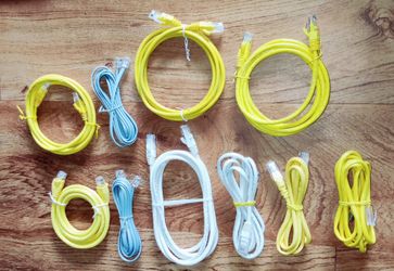 Lot Of 9 Cat 6 ethernet Cables 7ft, 6ft new