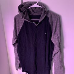 Hurley Hoodie (L, Black, Grey Sleeves)
