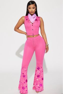 Pink Western Star Girl 3-Piece Cowgirl Costume – L/XL