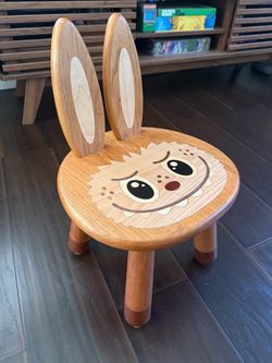 labubu solid wood Kid chair stool chiar