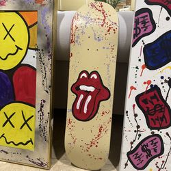 Custom Rolling Stones Skate Deck 1 Of 1 