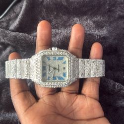 Blue Face Cartier Santos Bussdown