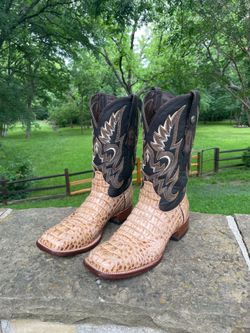 Faux Caiman Western Boots – Square Toe – Excellent Condition - 11D