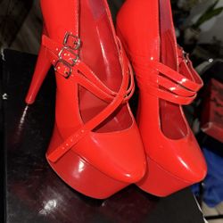 Red Hustlers Heels Woman’s Size 10
