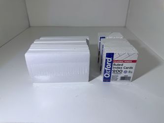 Index Cards Bundle – White Ruled Flash Cards – Oxford 200 Count + More