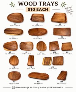Each $10 CLEARANCE SALE – WOOD TRAYS