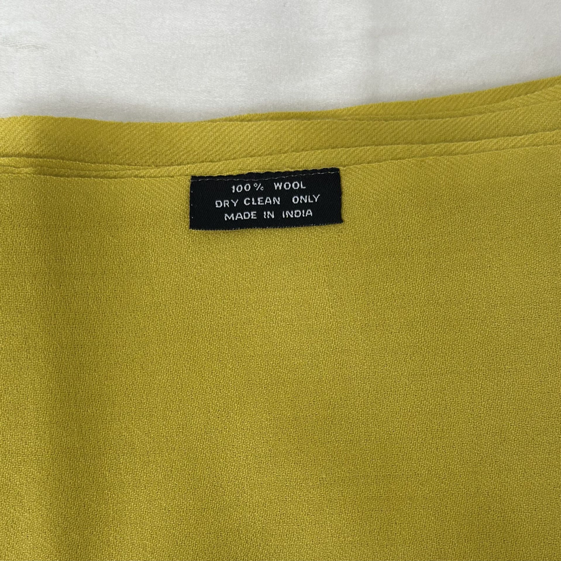 100% Wool Shawl - Yellow