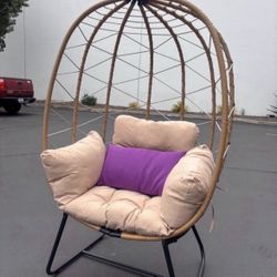 New Outdoor Patio Indoor Wicker Large Egg Chair With Table