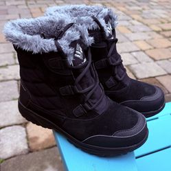 WOMENS COLUMBIA ICE MAIDEN SHORTY WINTER SNOW BOOTS US SIZE 7 BLACK - BL0836-010